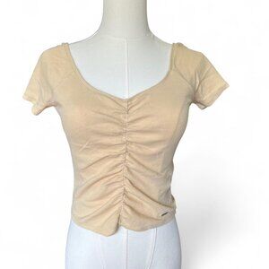 Hollister yellow ribbed crop top